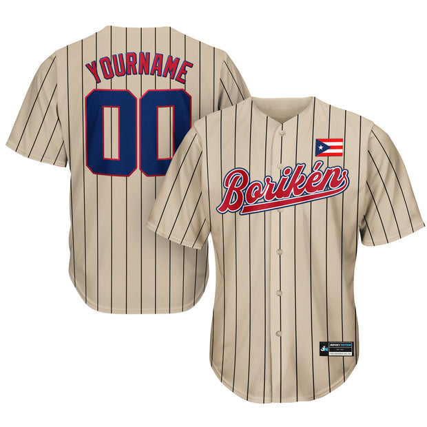 Puerto Rico Beige Custom Baseball Jersey