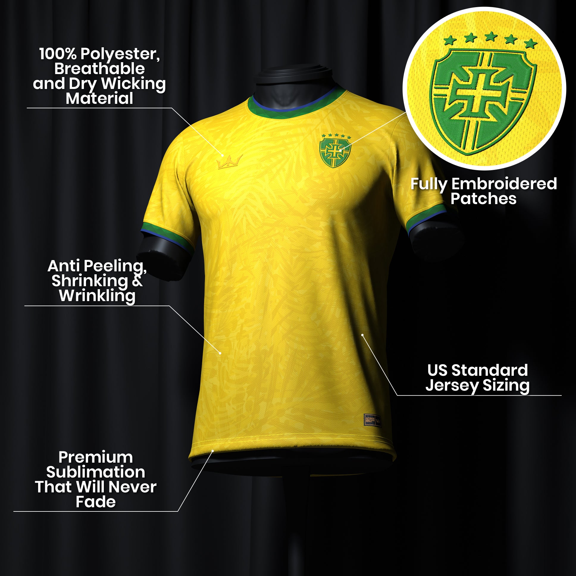 Brazil Custom Football Jersey