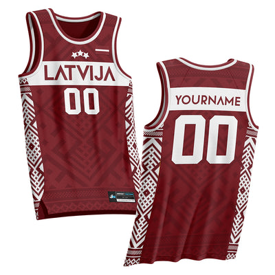 Latvia Custom Basketball Jersey