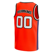 Orange White-Black Custom Basketball Jersey