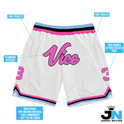 White Vice City Custom Basketball Shorts