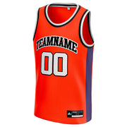 Orange White-Black Custom Basketball Jersey